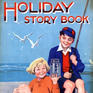 Holiday Story book 1950s UK holidays fishing