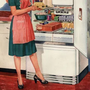 Hotpoint 1940s USA kitchens fridges housewife housewives cooking woman women in kitchen