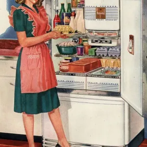 Hotpoint 1940s USA kitchens fridges housewife housewives cooking woman women in kitchen