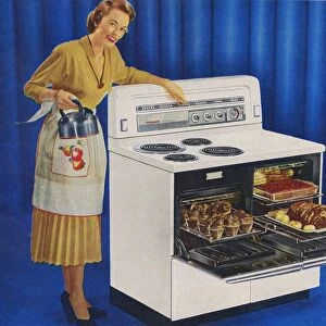 Hotpoint 1950s UK cookers cooking housewife housewives woman women kitchens