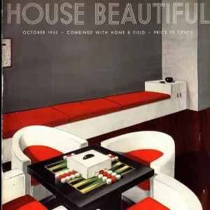 House Beautiful 1930s USA furniture backgammon board games magazines interiors