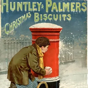 Huntley and Palmers 1890s UK biscuits post box boxes snowballs snow winter cold