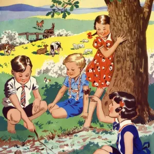 1950s UK Infant School Illustrations Print 1950s UK Infant School Illustrations Print