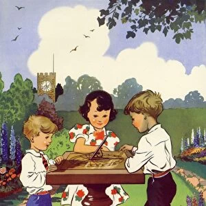 Infant School Illustrations 1950s UK sundials time Enid Blyton