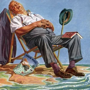 John Bull 1946 1940s UK holidays sleep sleeping beaches deck chairs magazines