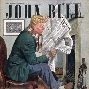 John Bull 1946 1940s UK reading newspapers fires magazines