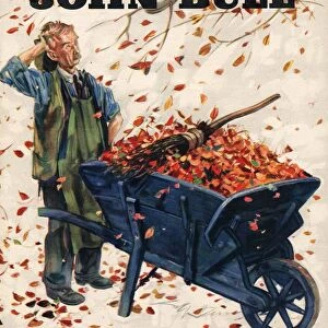 John Bull 1946 1940s UK seasons Autumn leaves wheelbarrows magazines