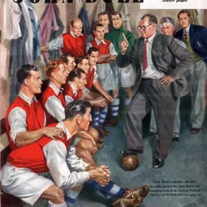 John Bull 1947 1940s UK Arsenal football team changing rooms magazines managers