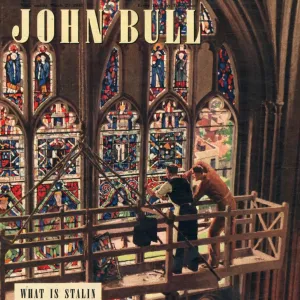 John Bull 1948 1940s UK churches stained glass windows repairs repairing magazines