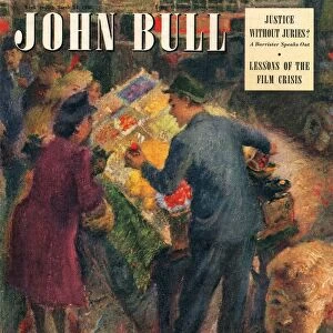 John Bull 1948 1940s UK markets shopping grocers magazines family greengrocers