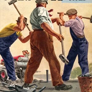John Bull 1948 1940s UK navvies road builders workmen workman