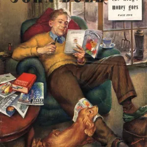 John Bull 1948 1940s UK pipes slippers dads reading dogs seeds fathers day magazines