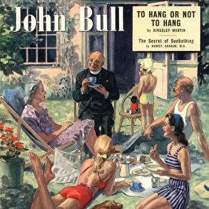 John Bull 1949 1940s UK vicars tea priests gardening picnics children magazines