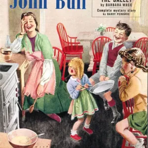 John Bull 1950 1950s UK cooking pancakes pancake day housewives housewife woman women