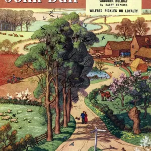 John Bull 1950 1950s UK country roads, countryside, farms, a walk in the, summer