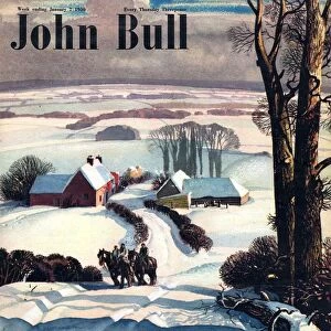 John Bull 1950 1950s UK winter snow snow ice riding horses magazines
