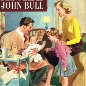 John Bull 1950s UK babies babysitters sitters magazines baby sitting babysitting family