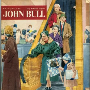 John Bull 1950s UK escalators shopping magazines