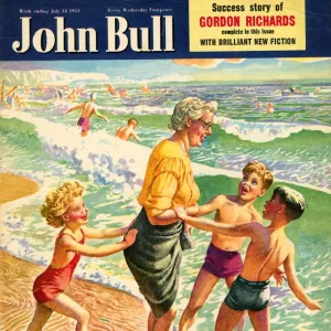 John Bull 1950s UK holidays grandmothers sea beaches seaside waves paddling encouragement