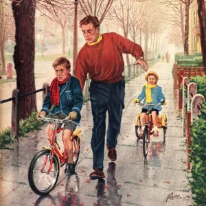 John Bull 1950s UK learning to ride lessons fathers and sons bicycles bikes cycling