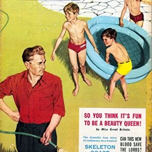 John Bull 1950s UK paddling pools hoses fathers playing water games magazines