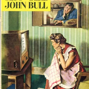 John Bull 1950s UK people watching televisions magazines