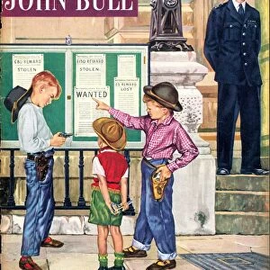 John Bull 1950s UK police station magazine wanted posters cowboys dressing up games