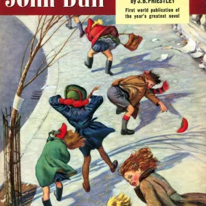 John Bull 1950s UK seasons windy snow cold winter wind magazines