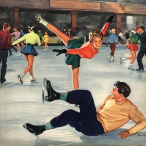 John Bull 1950s UK snow ice skating winter magazines