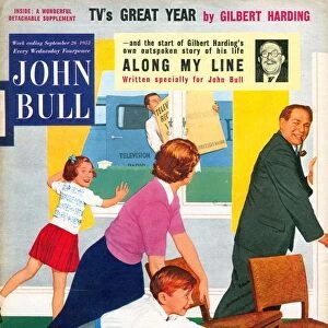 John Bull 1950s UK watching televisions magazines