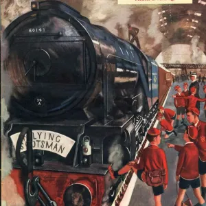 John Bull 1951 1950s UK the flying scotsman, trains stations magazines