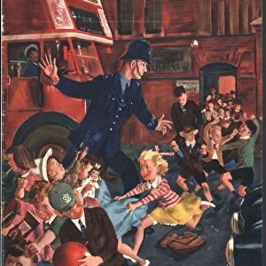 John Bull 1951 1950s UK naughty children schools police man men road safety magazines