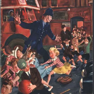 John Bull 1951 1950s UK naughty children schools police man men road safety magazines