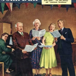 John Bull 1951 1950s UK singing, choirs practice, the villages halls magazines