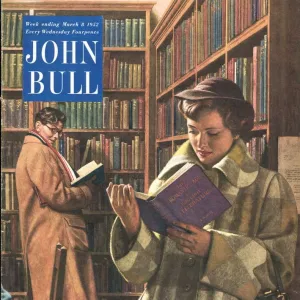 John Bull 1952 1950s UK love libraries library people reading books magazines