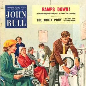 John Bull 1954 1950s UK launderettes washing machines househusbands appliances magazines