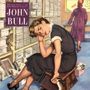 John Bull 1954 1950s UK tired fed-up stress exhausted sales assistants shoes sales