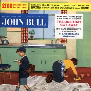 John Bull 1956 1950s UK cleaning housewives housewife scrubbing floors school uniforms