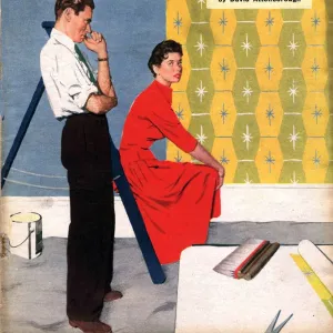 John Bull 1956 1950s UK diy wallpapering decorating magazines do it yourself