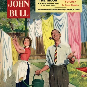 John Bull 1956 1950s UK washday washing lines housewife housewives magazines