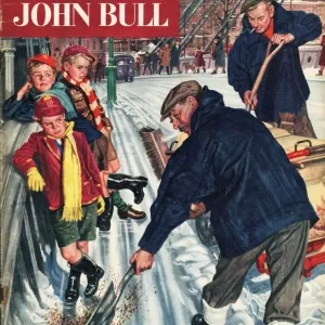 John Bull 1957 1950s UK snow ice cold road sweepers winter seasons magazines