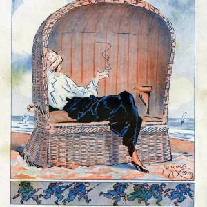 La Vie Parisienne 1915 1910s France cc beaches seaside relaxing women smoking