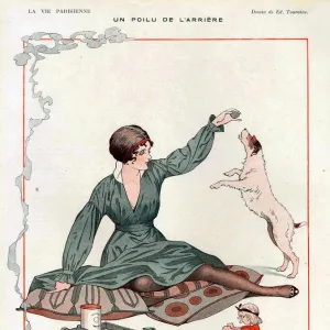 La Vie Parisienne 1916 1910s France cc dogs playing tea picnics