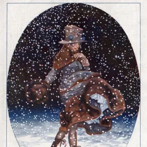 La Vie Parisienne 1918 1910s France C Herouard illustrations snow womens winter hats