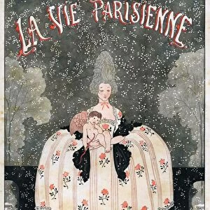 La Vie Parisienne 1918 1910s France cc womens dresses cherubs snow winter magazines