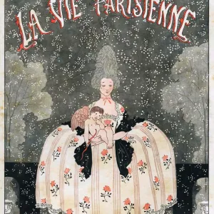 La Vie Parisienne 1918 1910s France cc womens dresses cherubs snow winter magazines
