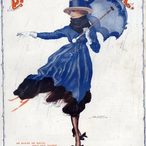 La Vie Parisienne 1918 1910s France Leo Fontan illustrations magazines womens umbrellas