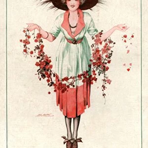 La Vie Parisienne 1918 1910s France Leo Fontan illustrations womens fashion hats flowers