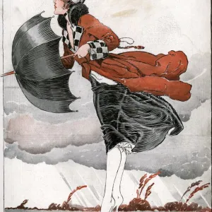 La Vie Parisienne 1918 1910s France Rene Vincent illustrations magazines winds windy