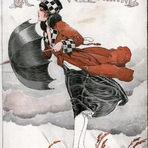 La Vie Parisienne Print 1910s French Women with Umbrellas La Vie Parisienne Print 1910s French Women with Umbrellas